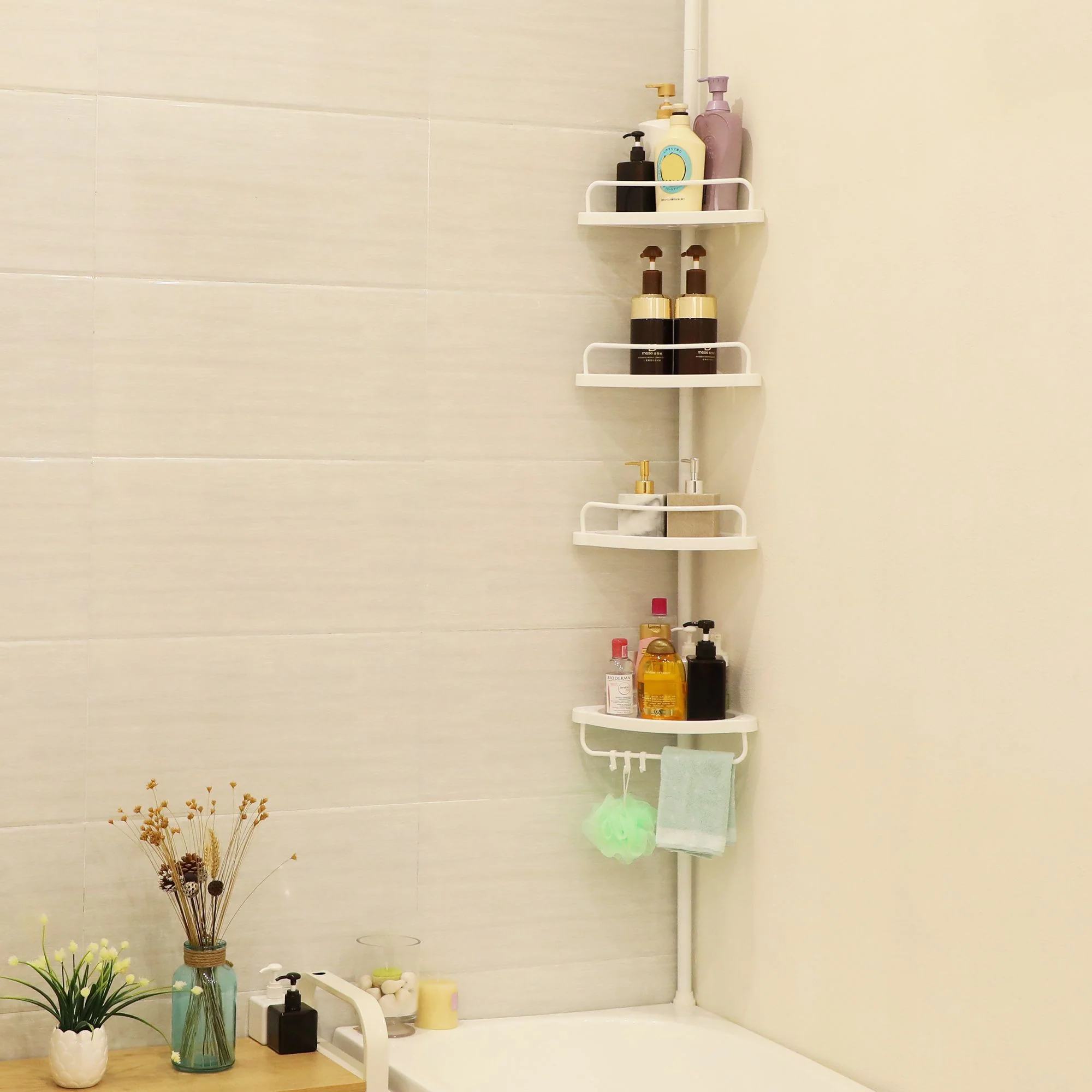 Étagère d'angle salle de bain
