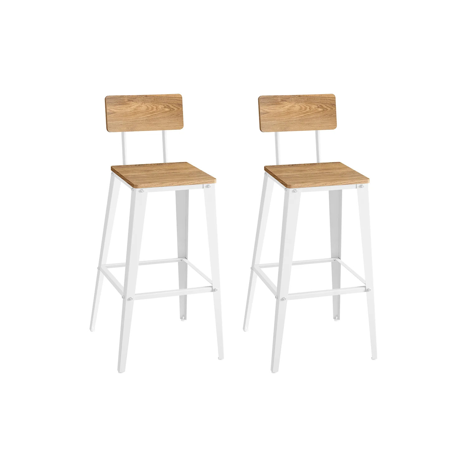 2 Tabourets de bar avec dosier industriel - Image 3