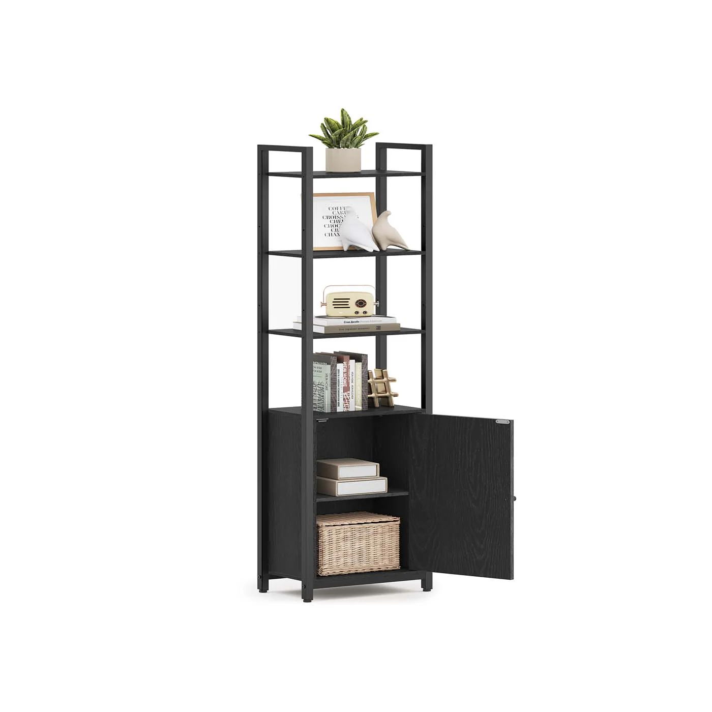 Bibliothèque verticale à 6 niveaux avec porte structure en métal - Image 3