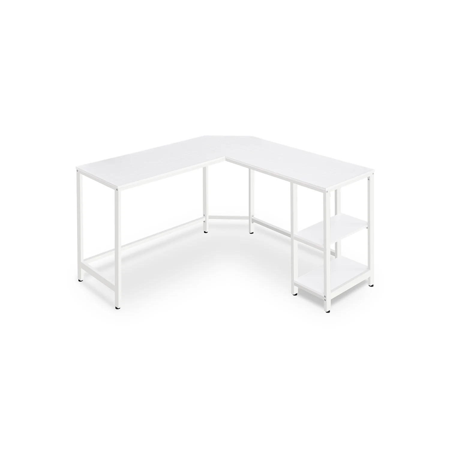 Bureau avec rangement en L blanc érable - Image 2