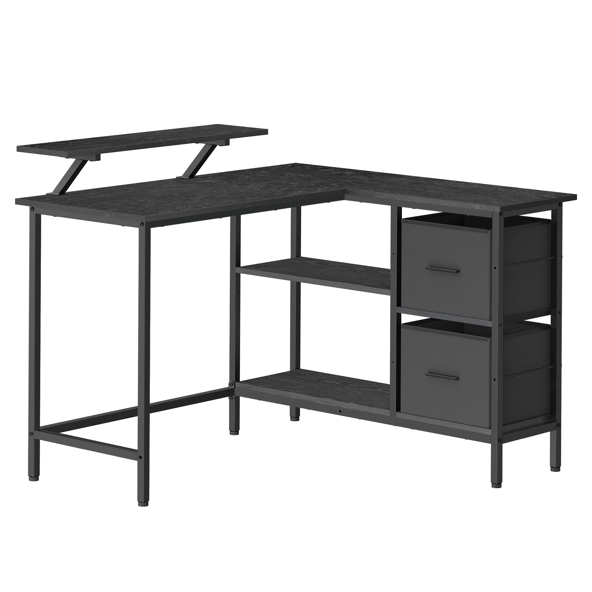 Bureau en Forme de L avec 2 Tiroirs Spacieux - Image 2