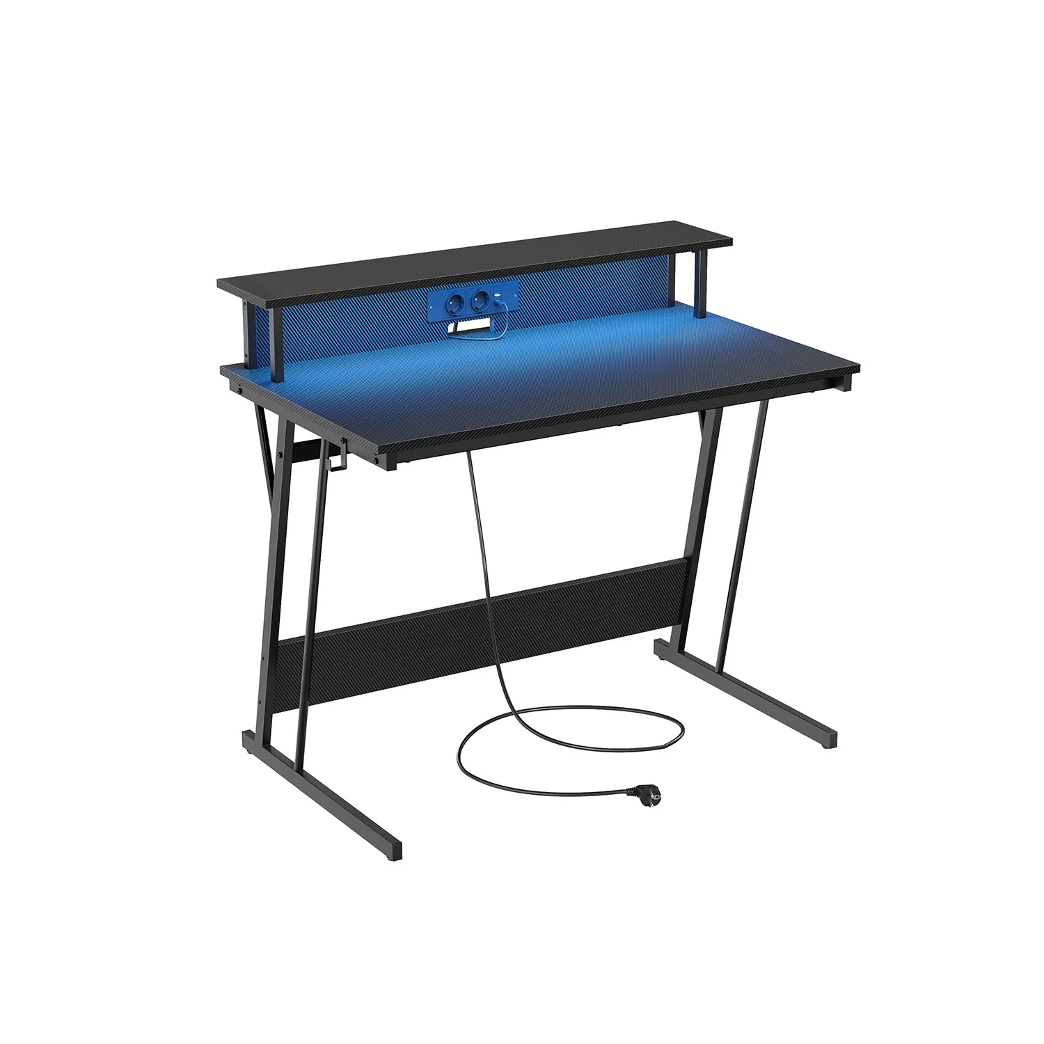 Bureau gaming avec led et multiprise pour 2 ordinateurs - Image 2