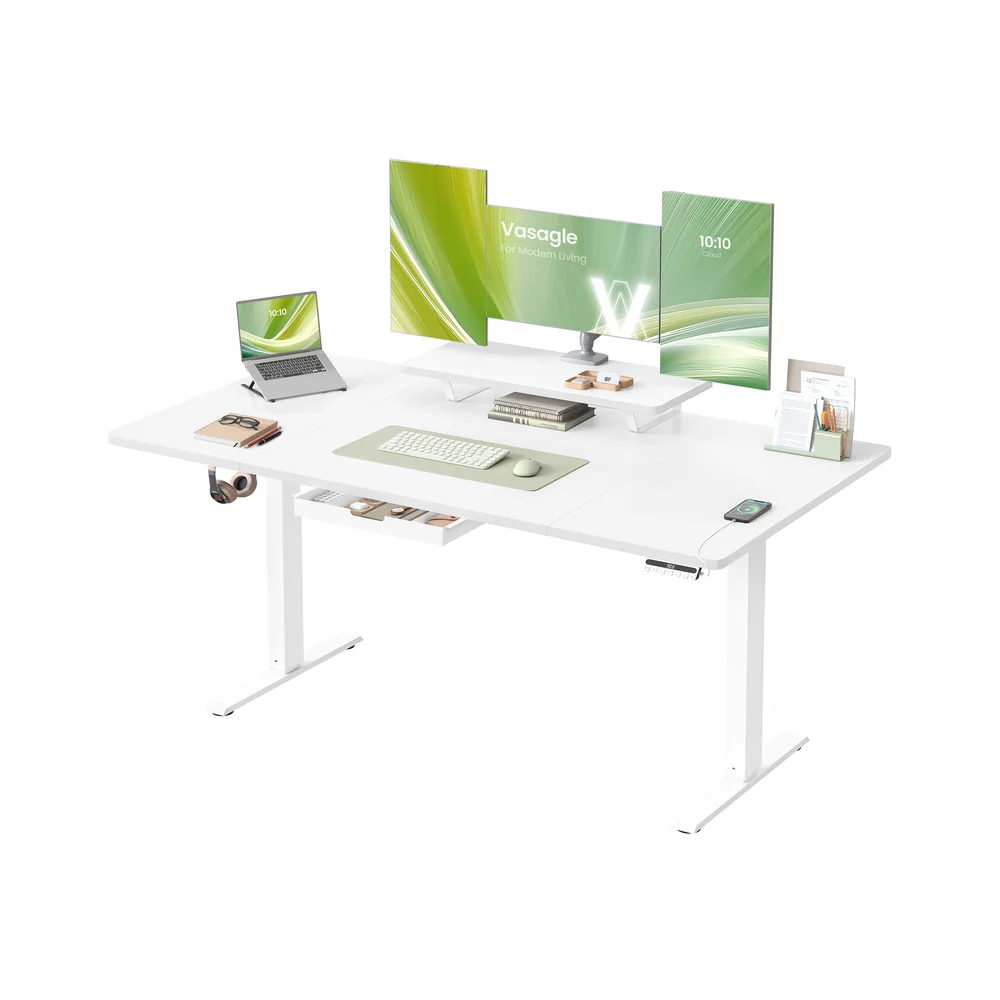Bureau électrique réglable avec tiroir support écran et port USB - Image 4