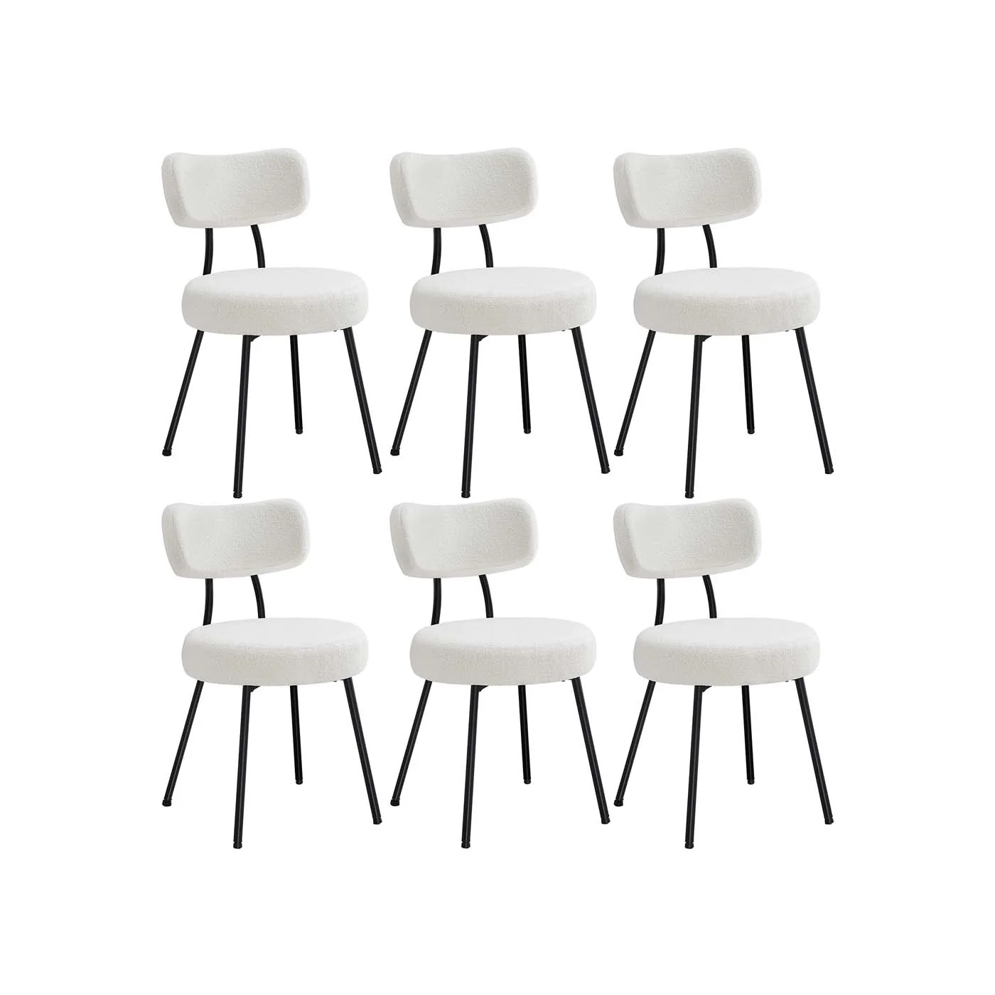Chaises salle à manger élégantes en tissu peluche et acier - Image 4