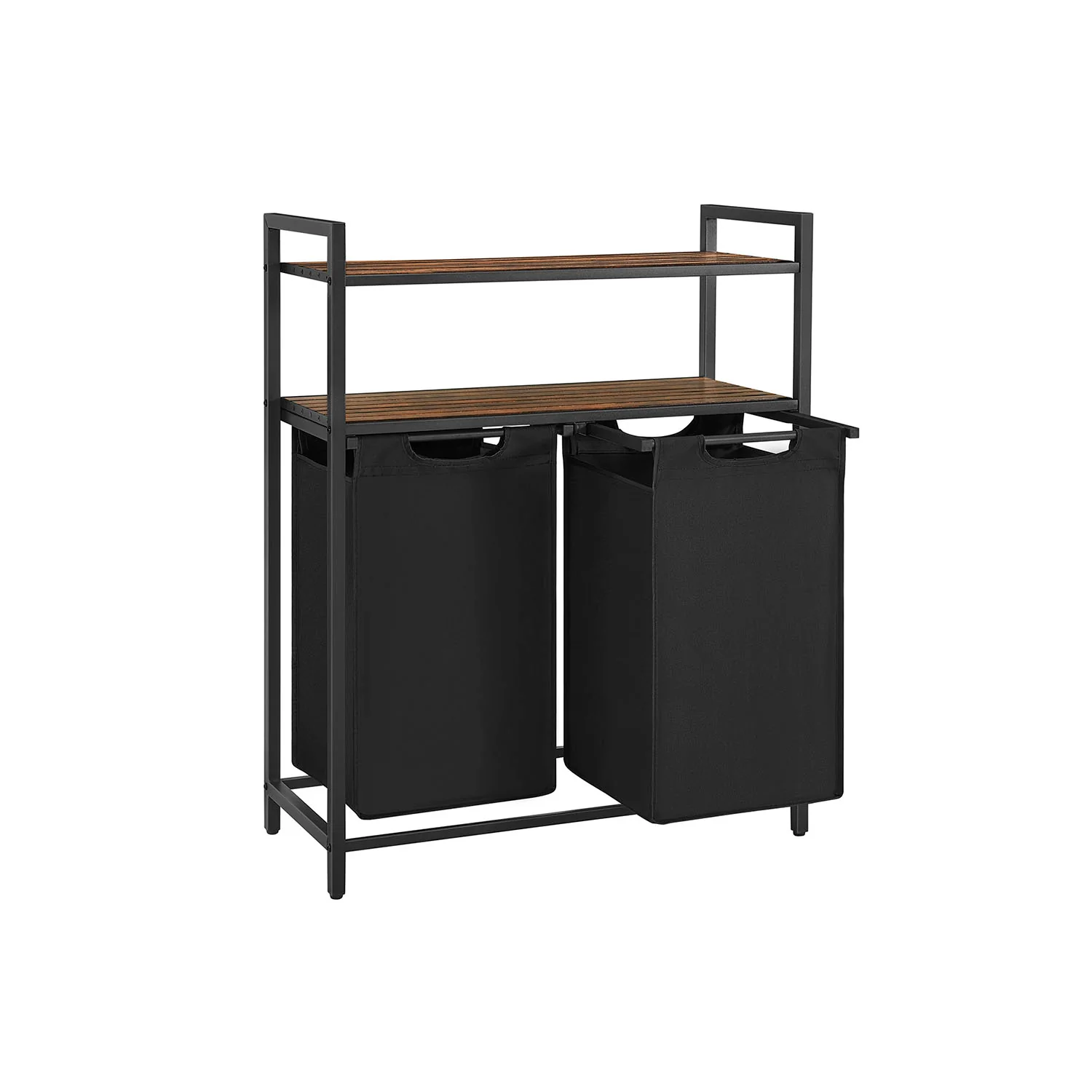 Chariot Ă linge 2 paniers noir