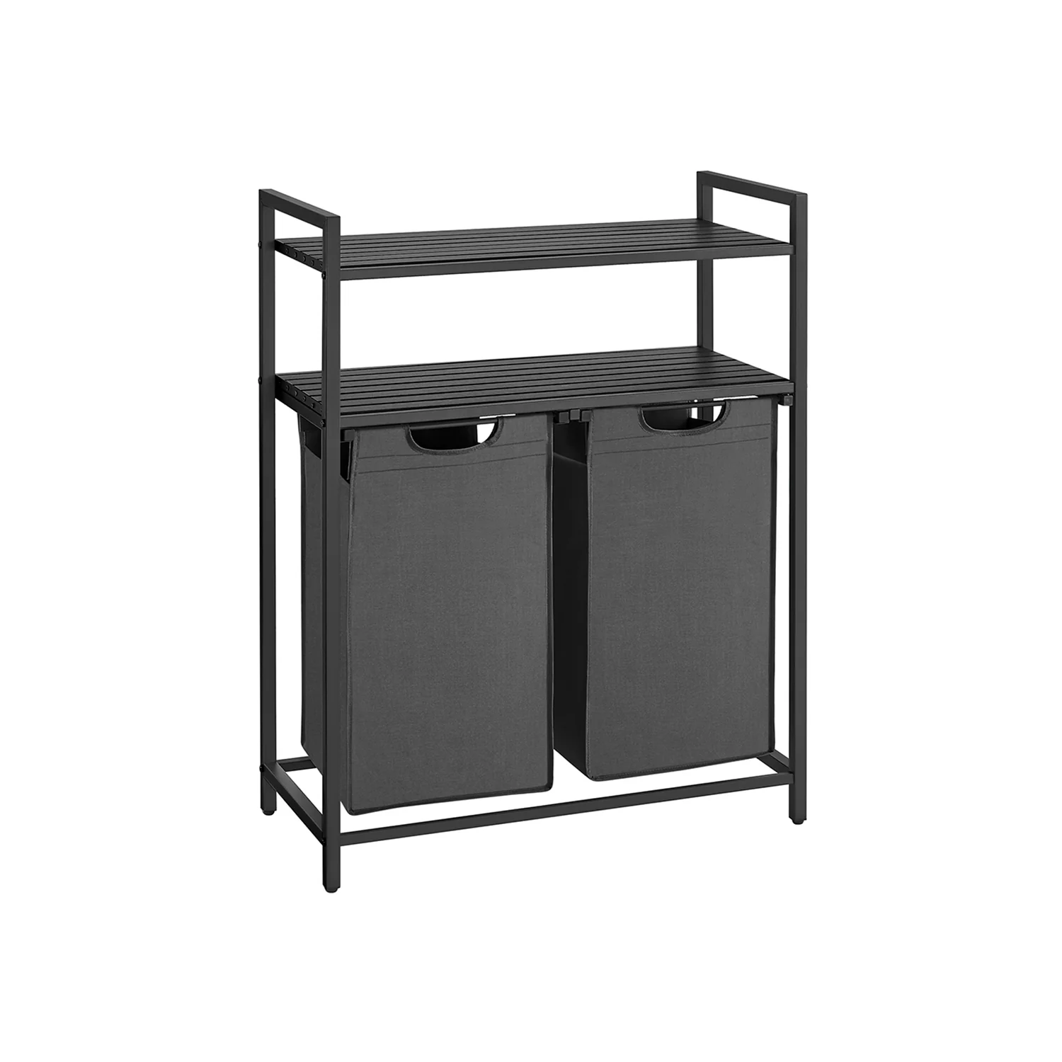 Chariot Ă linge 2 paniers noir - Image 3