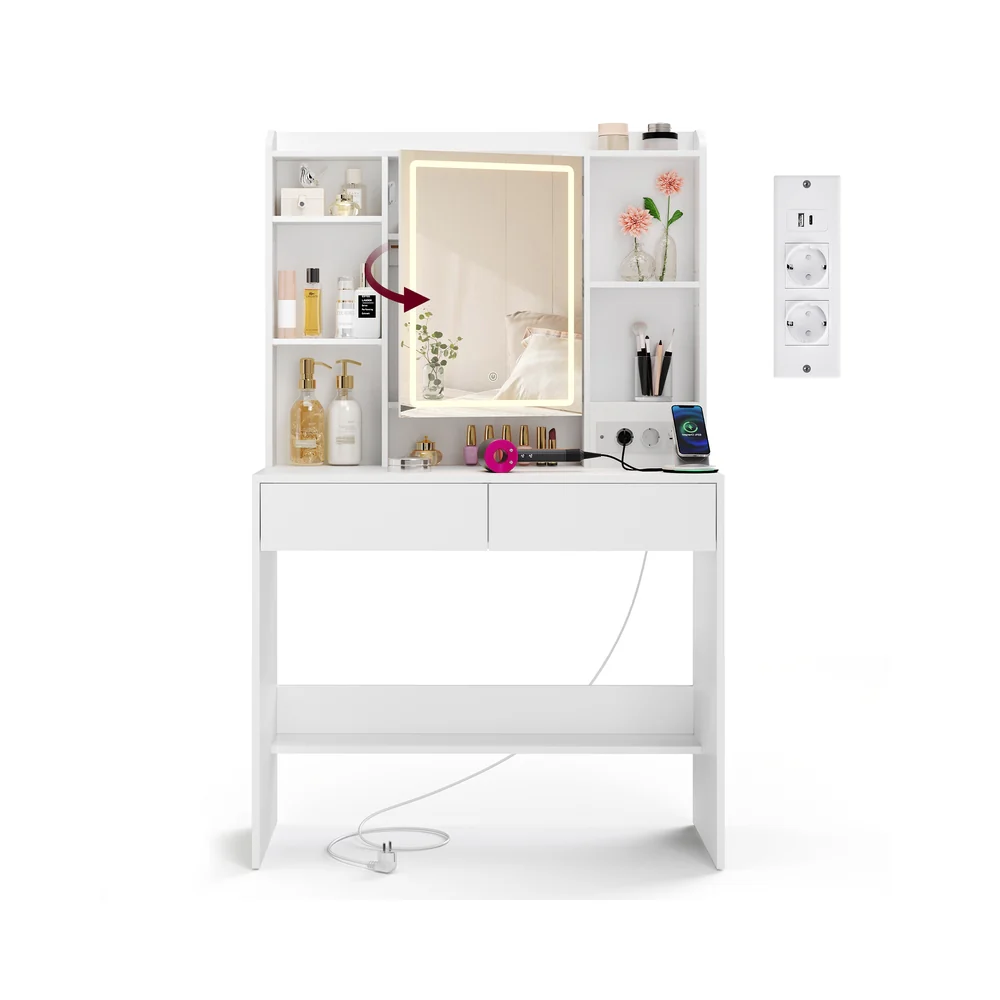 Coiffeuse avec miroir LED moderne - Image 3