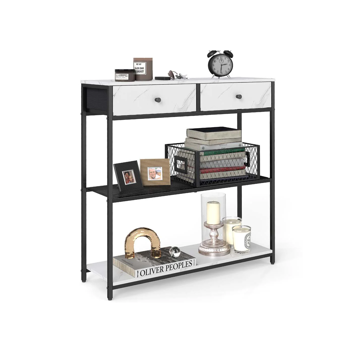 Console étroite à tiroirs tissu pour rangement ordonné et pratique - Image 2