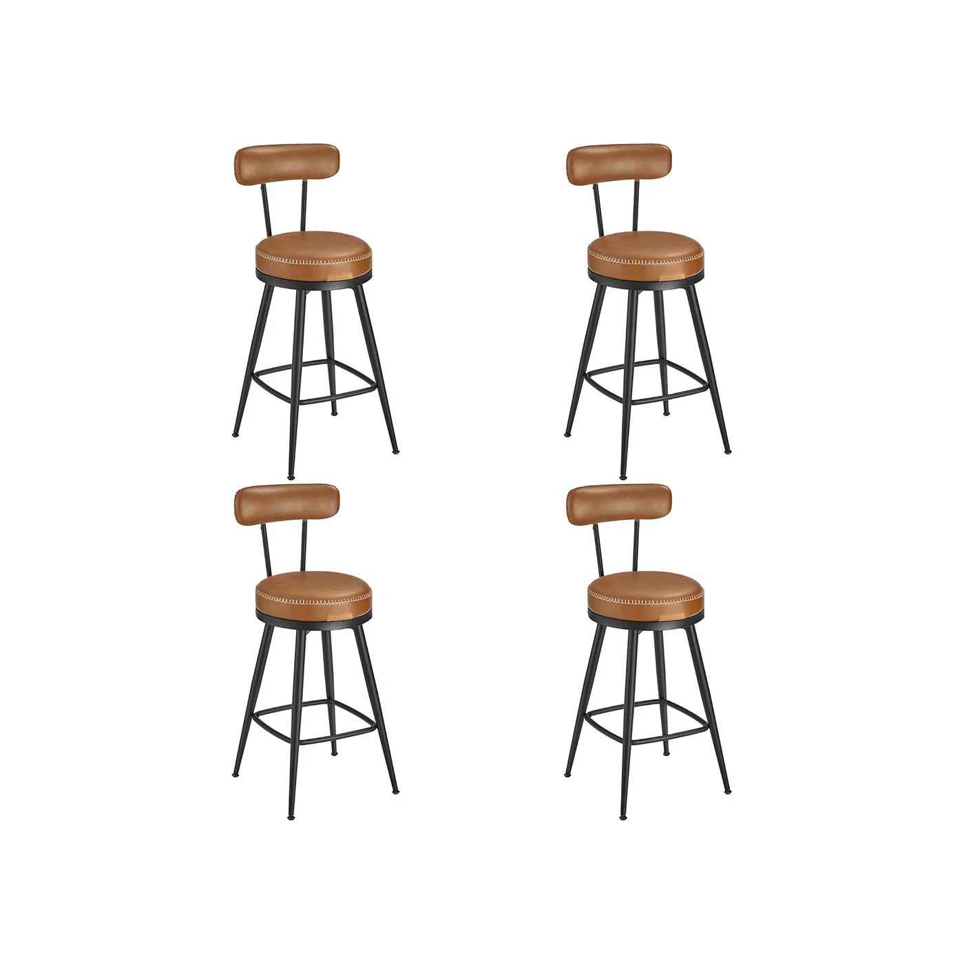 EKHO Collection - Tabourets de bar design en PU (Lot de 2&4) - Image 3