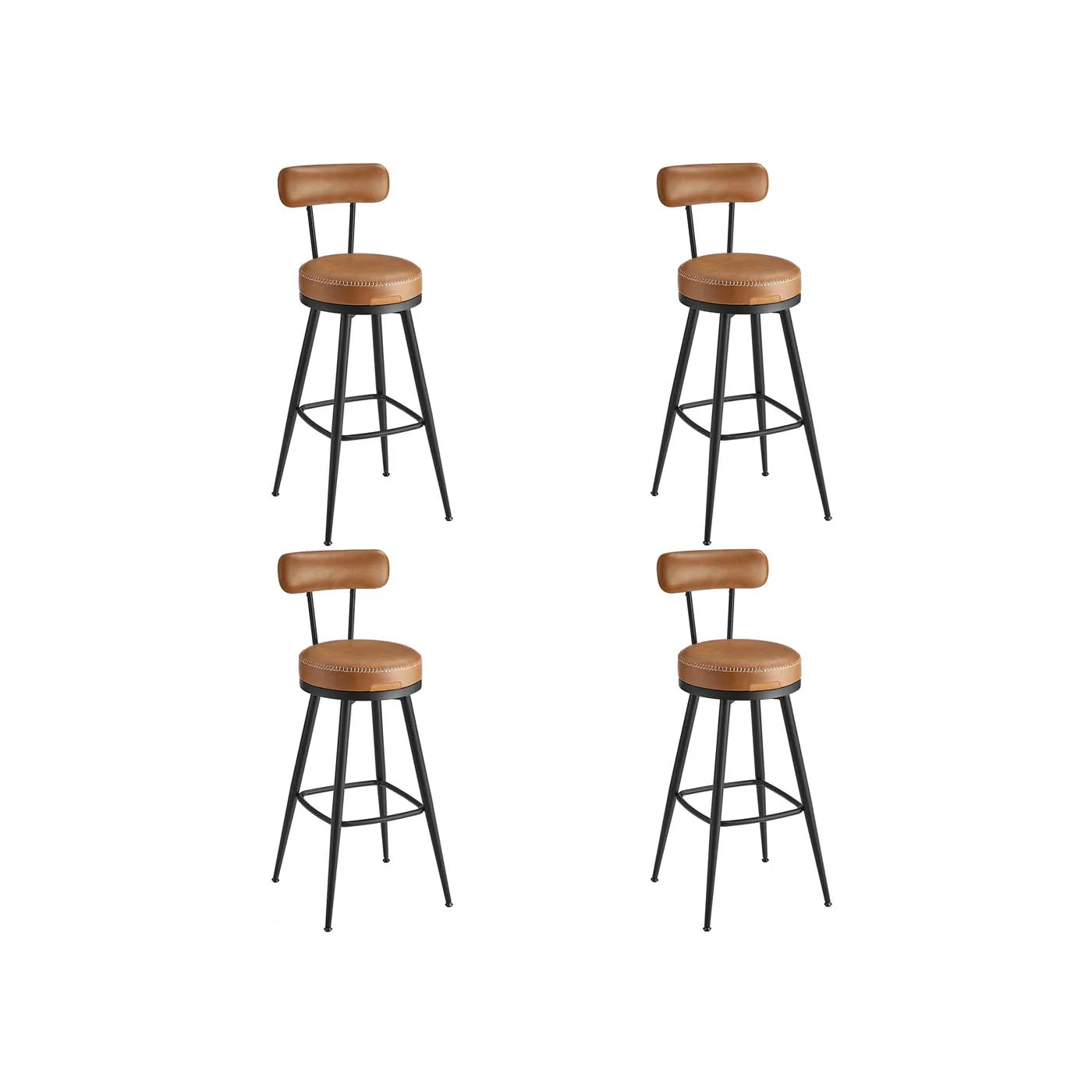 EKHO Collection - Tabourets de bar design en PU (Lot de 2&4) - Image 4