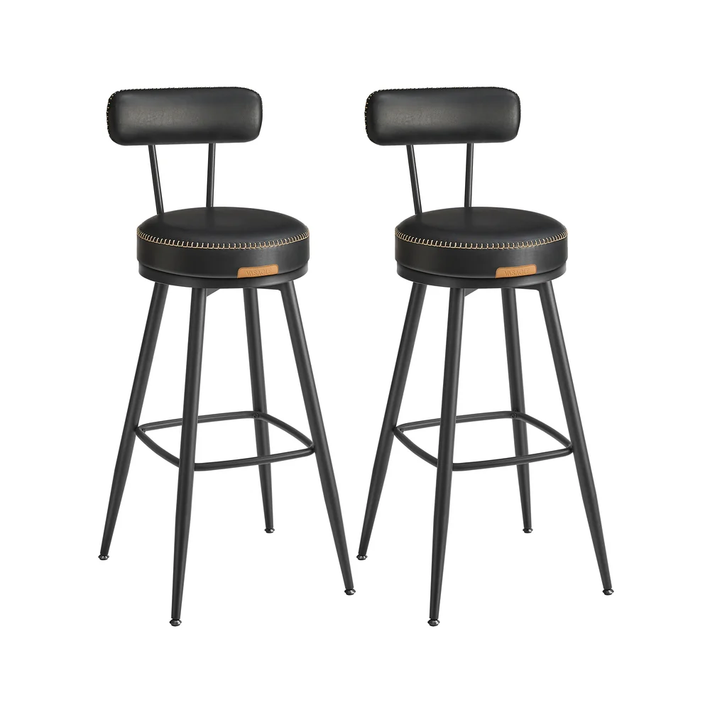 EKHO Collection - Tabourets de bar design en PU (Lot de 2&4) - Image 6