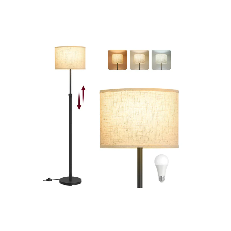 Lampadaire moderne réglable avec abat-jour en tissu - Image 2