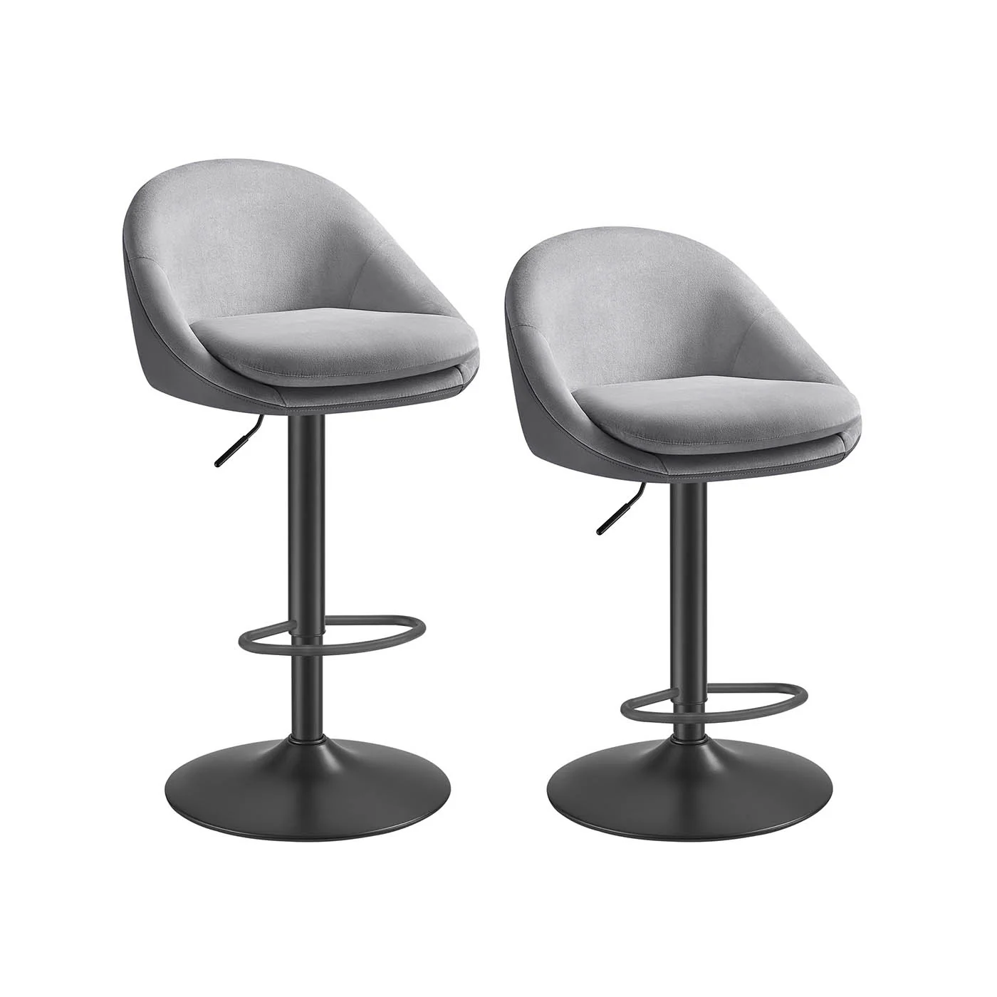 Lot de 2 tabourets de bar pivotant à 360° - Image 4