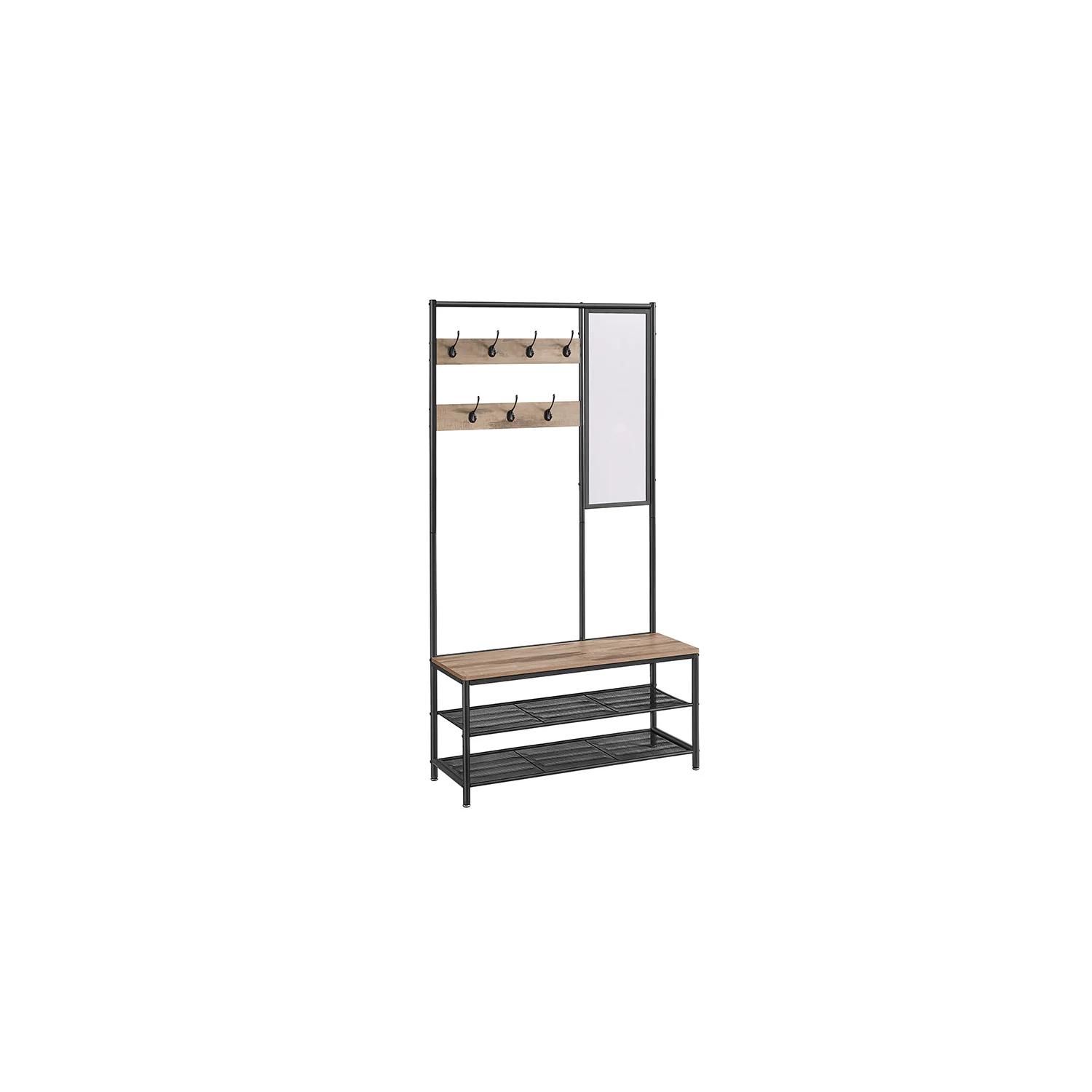 Meuble d'entrée avec crochets miroir étagère - Image 3