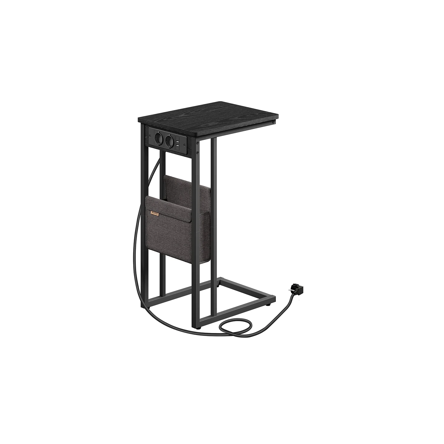 Table d’appoint en forme de c 2 ports usb et prises - Image 2
