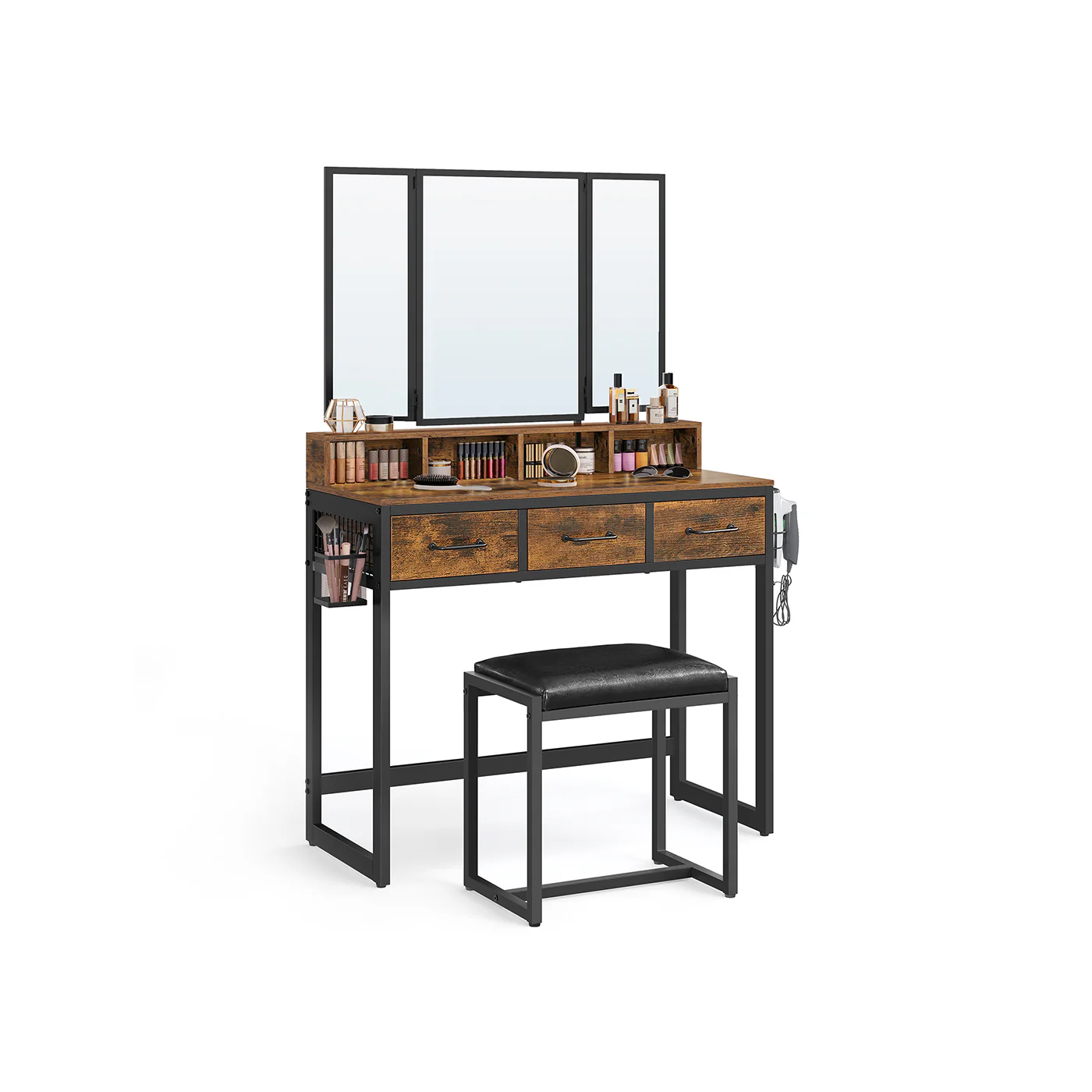 Table de maquillage avec tabouret