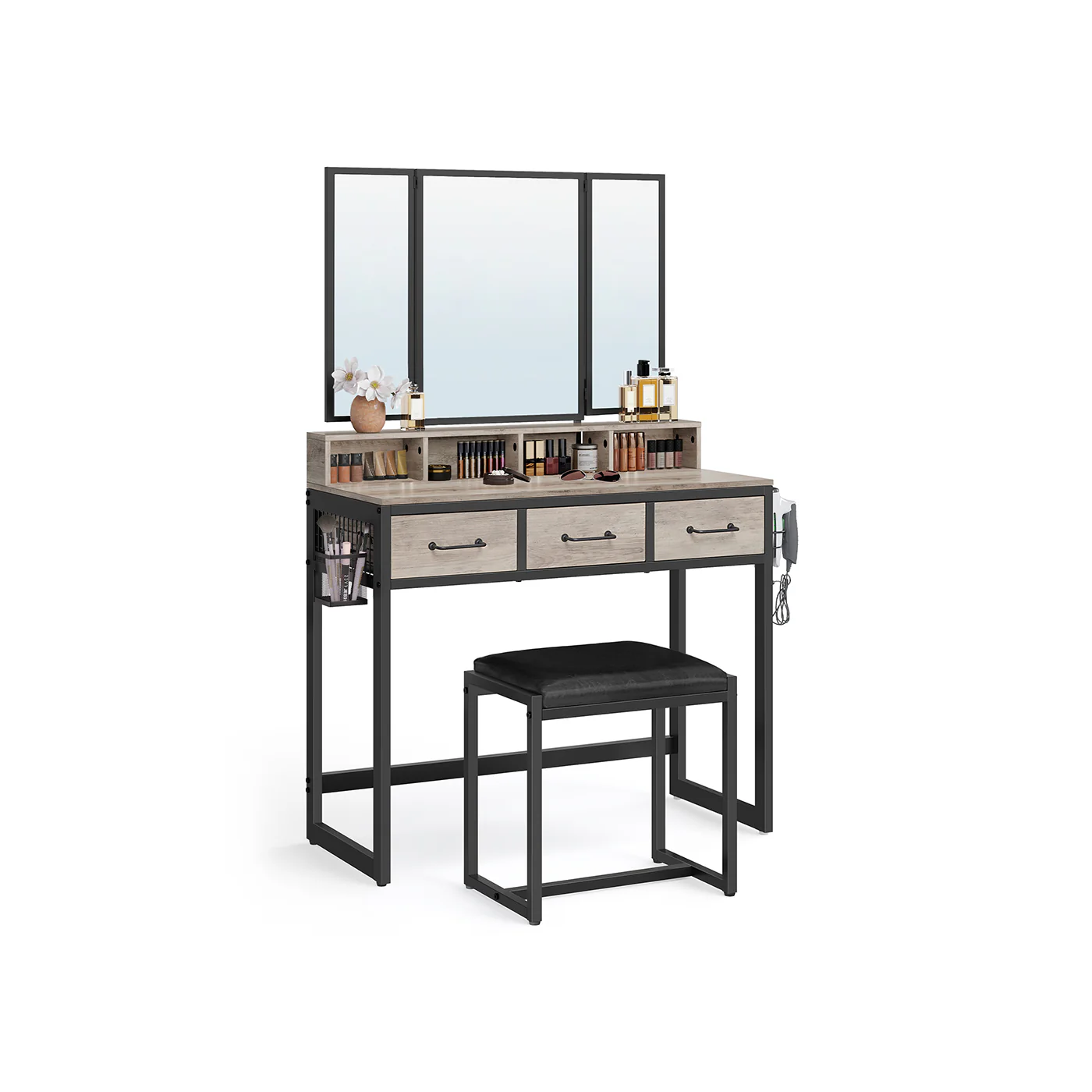 Table de maquillage avec tabouret - Image 4
