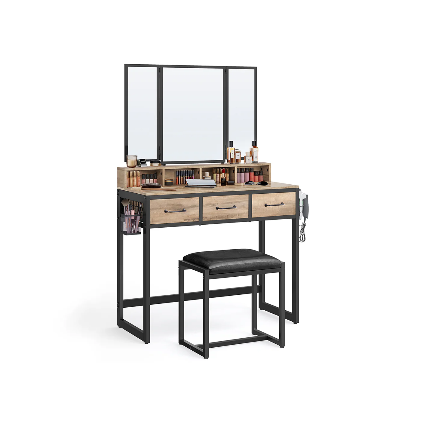 Table de maquillage avec tabouret - Image 3